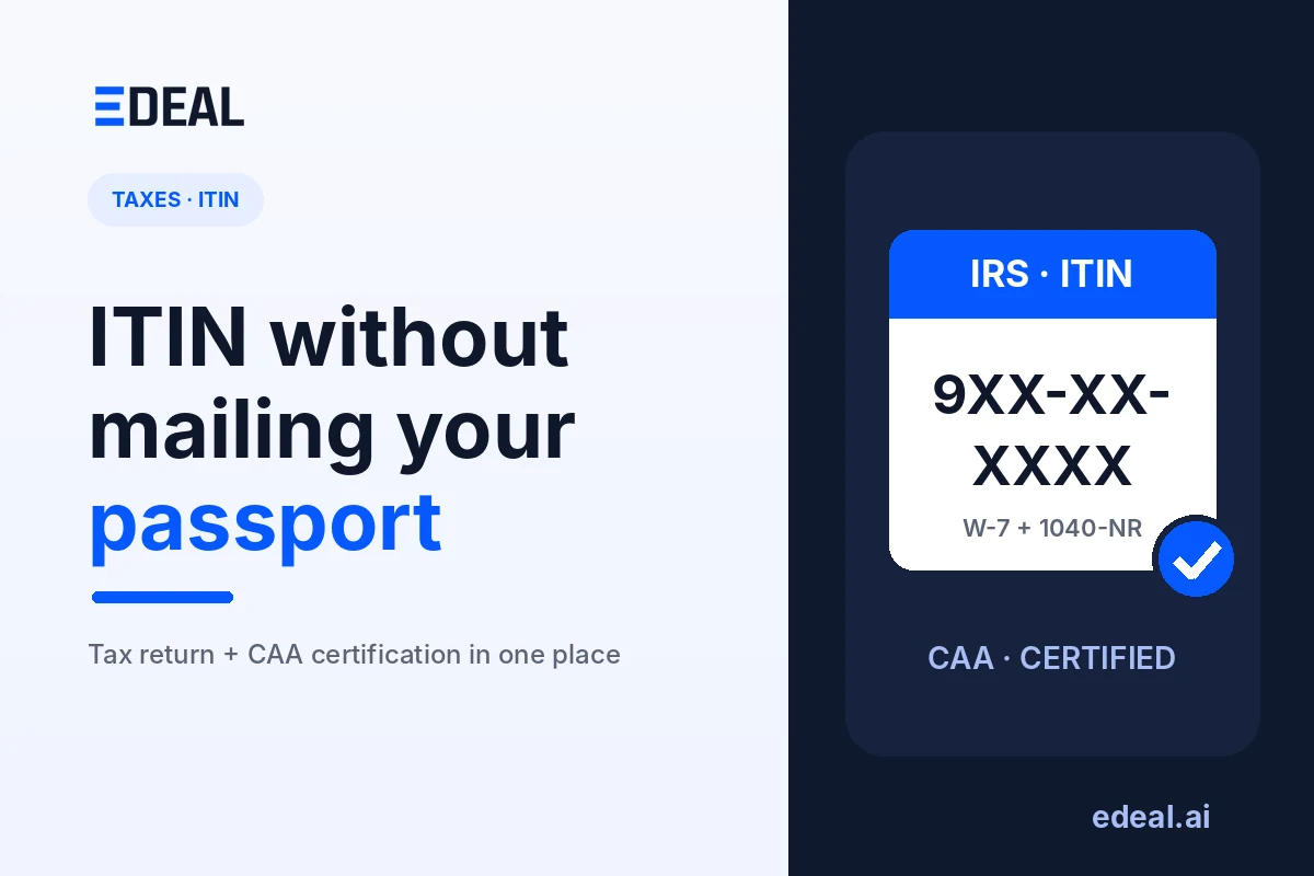 ITIN for non-residents — the personal US tax number of a business owner, Edeal illustration